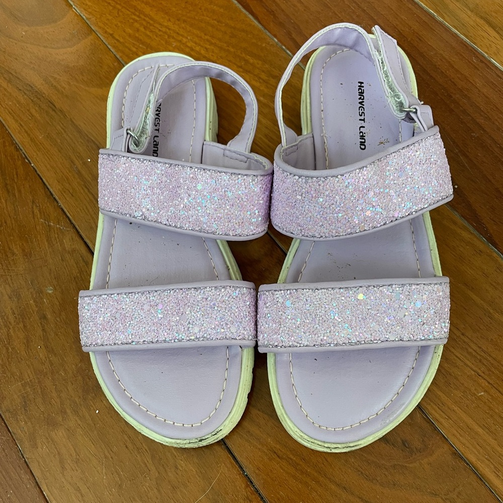 Harvest Land Kid’s Lilac Glitter Sandals, Size 1